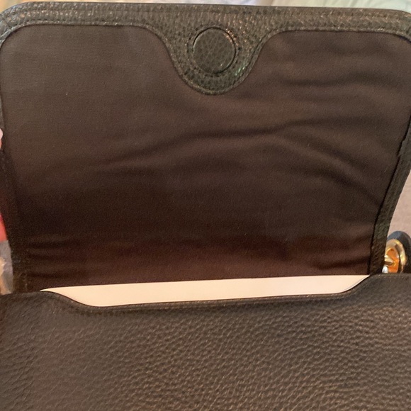 NWT Black Coach Messenger Black pebble leather with signature dark brown strap. - Picture 4 of 15